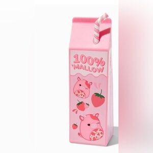 Squishmallows™ "100% Mallow" strawberry Milk Carton Pencil Case silicone pouch